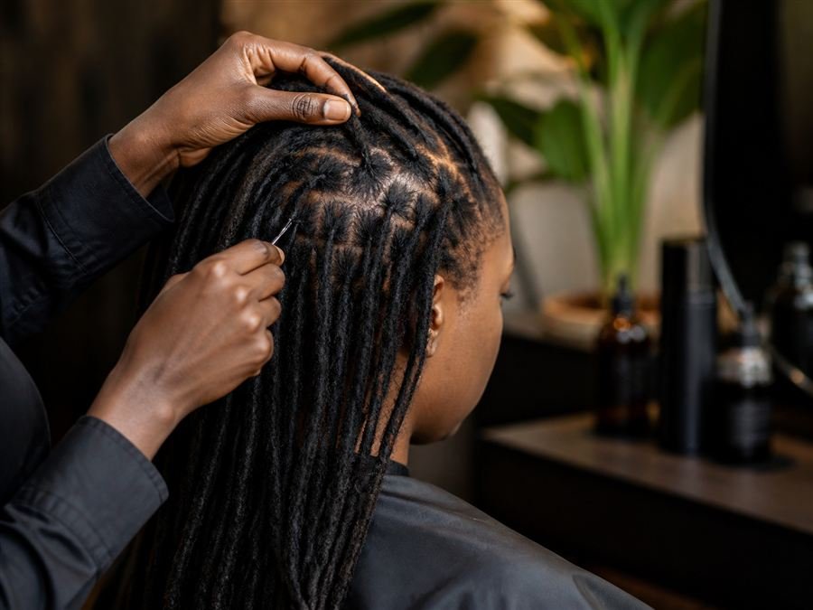 Healthy locs being groomed